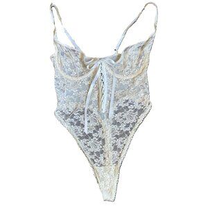 A Touch of Romance white lace-up teddy; Flawless condition